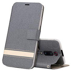 Coque Portefeuille Livre Cuir Etui Clapet T09 pour Xiaomi Mi 9T Gris