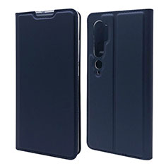 Coque Portefeuille Livre Cuir Etui Clapet T09 pour Xiaomi Mi Note 10 Bleu