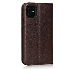 Coque Portefeuille Livre Cuir Etui Clapet T10 pour Apple iPhone 11 Marron