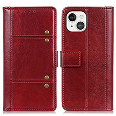 Coque Portefeuille Livre Cuir Etui Clapet T10 pour Apple iPhone 13 Rouge