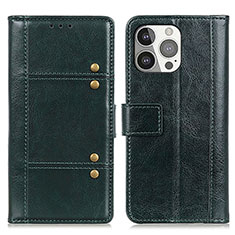 Coque Portefeuille Livre Cuir Etui Clapet T10 pour Apple iPhone 14 Pro Vert