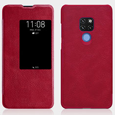 Coque Portefeuille Livre Cuir Etui Clapet T10 pour Huawei Mate 20 Rouge