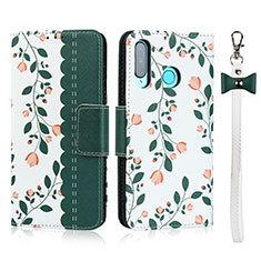 Coque Portefeuille Livre Cuir Etui Clapet T10 pour Huawei P30 Lite Vert