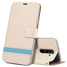 Coque Portefeuille Livre Cuir Etui Clapet T10 pour Xiaomi Redmi Note 8 Pro Or