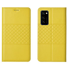 Coque Portefeuille Livre Cuir Etui Clapet T11 pour Huawei Honor V30 5G Jaune