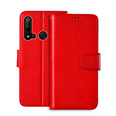 Coque Portefeuille Livre Cuir Etui Clapet T11 pour Huawei Nova 5i Rouge