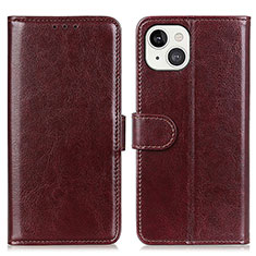 Coque Portefeuille Livre Cuir Etui Clapet T12 pour Apple iPhone 14 Marron