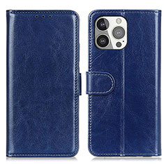 Coque Portefeuille Livre Cuir Etui Clapet T12 pour Apple iPhone 14 Pro Bleu