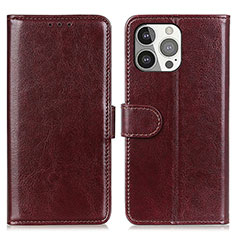 Coque Portefeuille Livre Cuir Etui Clapet T12 pour Apple iPhone 14 Pro Marron