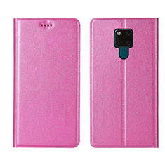 Coque Portefeuille Livre Cuir Etui Clapet T12 pour Huawei Mate 20 X 5G Rose