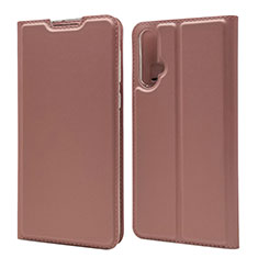 Coque Portefeuille Livre Cuir Etui Clapet T12 pour Huawei Nova 5 Pro Or Rose