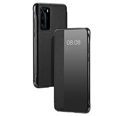 Coque Portefeuille Livre Cuir Etui Clapet T12 pour Huawei P40 Pro Noir