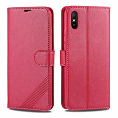 Coque Portefeuille Livre Cuir Etui Clapet T12 pour Xiaomi Redmi 9i Rouge