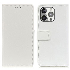 Coque Portefeuille Livre Cuir Etui Clapet T14 pour Apple iPhone 13 Pro Blanc