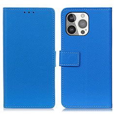 Coque Portefeuille Livre Cuir Etui Clapet T14 pour Apple iPhone 13 Pro Max Bleu