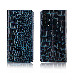 Coque Portefeuille Livre Cuir Etui Clapet T14 pour Huawei Honor 20 Pro Bleu