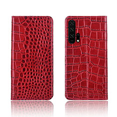 Coque Portefeuille Livre Cuir Etui Clapet T14 pour Huawei Honor 20 Pro Rouge