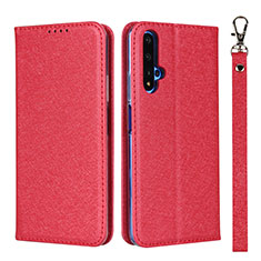 Coque Portefeuille Livre Cuir Etui Clapet T14 pour Huawei Honor 20 Rouge