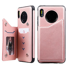 Coque Portefeuille Livre Cuir Etui Clapet T14 pour Huawei Mate 30 Pro Or Rose