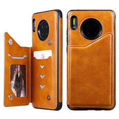 Coque Portefeuille Livre Cuir Etui Clapet T14 pour Huawei Mate 30E Pro 5G Orange