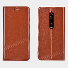 Coque Portefeuille Livre Cuir Etui Clapet T14 pour Xiaomi Redmi K20 Orange