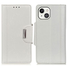 Coque Portefeuille Livre Cuir Etui Clapet T15 pour Apple iPhone 13 Mini Blanc