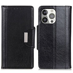 Coque Portefeuille Livre Cuir Etui Clapet T15 pour Apple iPhone 13 Pro Noir