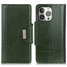 Coque Portefeuille Livre Cuir Etui Clapet T15 pour Apple iPhone 14 Pro Max Vert