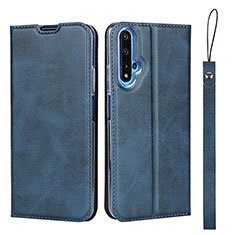 Coque Portefeuille Livre Cuir Etui Clapet T15 pour Huawei Honor 20 Bleu