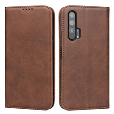 Coque Portefeuille Livre Cuir Etui Clapet T15 pour Huawei Honor 20 Pro Marron