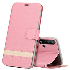 Coque Portefeuille Livre Cuir Etui Clapet T15 pour Huawei Nova 5 Pro Rose