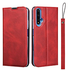 Coque Portefeuille Livre Cuir Etui Clapet T15 pour Huawei Nova 5T Rouge