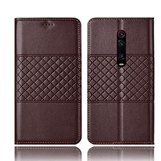 Coque Portefeuille Livre Cuir Etui Clapet T15 pour Xiaomi Redmi K20 Marron