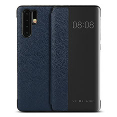 Coque Portefeuille Livre Cuir Etui Clapet T16 pour Huawei P30 Pro Bleu