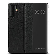 Coque Portefeuille Livre Cuir Etui Clapet T16 pour Huawei P30 Pro Noir