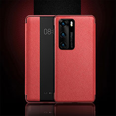 Coque Portefeuille Livre Cuir Etui Clapet T16 pour Huawei P40 Rouge