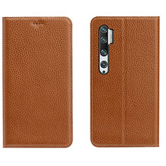 Coque Portefeuille Livre Cuir Etui Clapet T16 pour Xiaomi Mi Note 10 Orange