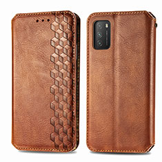 Coque Portefeuille Livre Cuir Etui Clapet T16 pour Xiaomi Poco M3 Marron