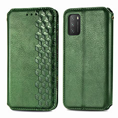 Coque Portefeuille Livre Cuir Etui Clapet T16 pour Xiaomi Poco M3 Vert