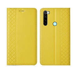 Coque Portefeuille Livre Cuir Etui Clapet T16 pour Xiaomi Redmi Note 8 Jaune