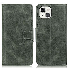 Coque Portefeuille Livre Cuir Etui Clapet T17 pour Apple iPhone 15 Vert