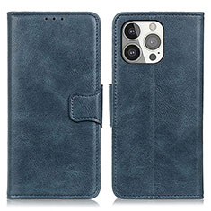 Coque Portefeuille Livre Cuir Etui Clapet T17 pour Apple iPhone 16 Pro Max Bleu