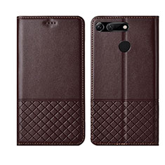 Coque Portefeuille Livre Cuir Etui Clapet T17 pour Huawei Honor V20 Marron