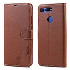 Coque Portefeuille Livre Cuir Etui Clapet T18 pour Huawei Honor V20 Marron