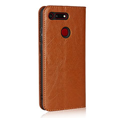 Coque Portefeuille Livre Cuir Etui Clapet T19 pour Huawei Honor V20 Orange