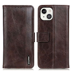 Coque Portefeuille Livre Cuir Etui Clapet T20 pour Apple iPhone 15 Marron