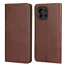 Coque Portefeuille Livre Cuir Etui Clapet T20 pour Xiaomi Mi 11 Lite 4G Marron