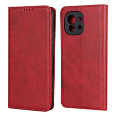 Coque Portefeuille Livre Cuir Etui Clapet T20 pour Xiaomi Mi 11 Lite 4G Rouge