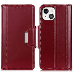 Coque Portefeuille Livre Cuir Etui Clapet T22 pour Apple iPhone 13 Mini Rouge