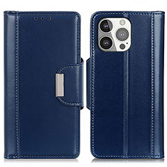 Coque Portefeuille Livre Cuir Etui Clapet T22 pour Apple iPhone 14 Pro Max Bleu